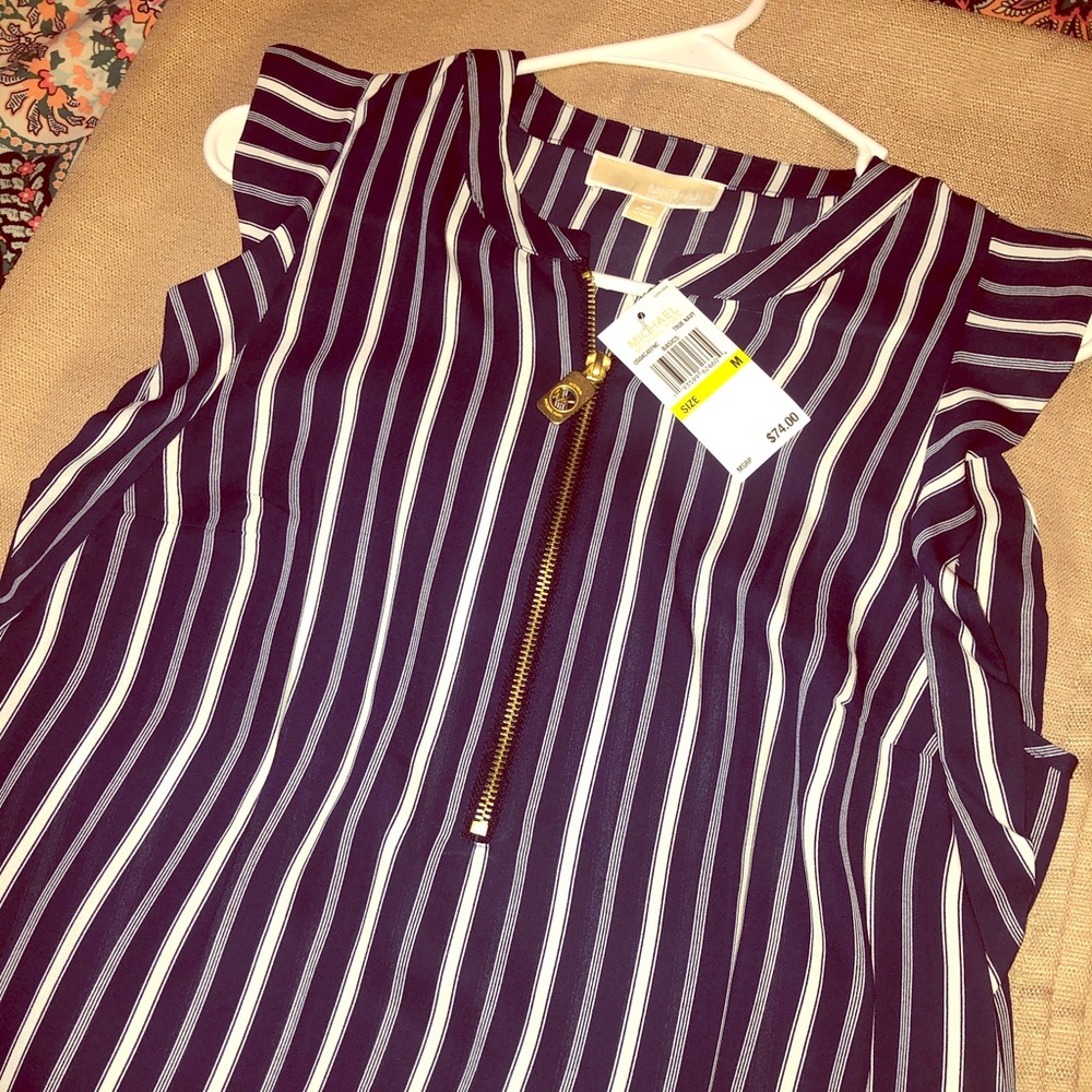 Satin material MK tank top blouse